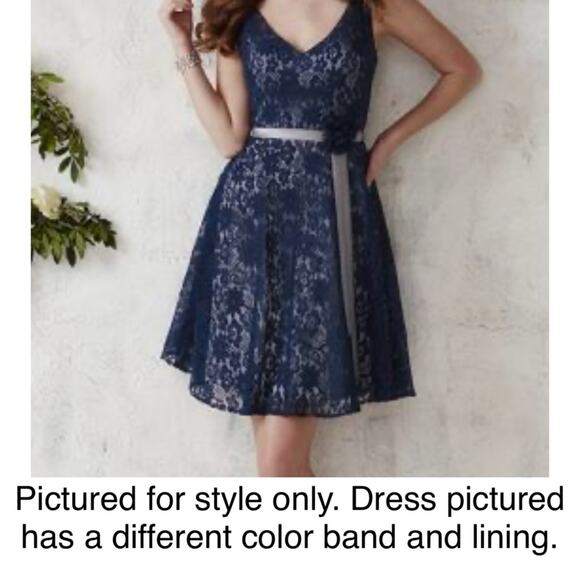 Christina Wu Occasions Dark Floral Lace Party Dress 14 Navy Fairy Romance - Picture 2 of 13